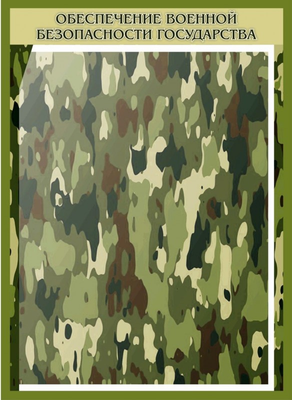 Патриотический стенд "Обеспечение военной безопасности государства" 1,15*0,8м арт. 5219