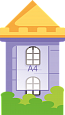 Фигурный стенд меню &quot;Замок&quot; 45х80см фиолетовый с карманом А4 для детского сада арт. ДЕК1191_1