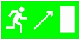 Указатель эвакуационный фотолюминесцентный Е 05 Направление к эвакуационному выходу направо вверх арт. 3120