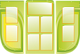 Комплект информационных фигурных стендов 1,5*1м зеленый 9 карманов А4 арт. ИНФ1878