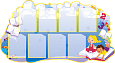 Информационный стенд в детский сад &quot;Мир книг&quot; синий фигурный 8 карманов А4 0,82*1,5м арт. ДС344